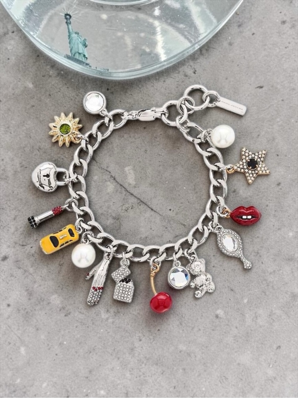 NIB Marc Jacobs The Trinket Charm Bracelet Silver Multi Sold Out $228 RV